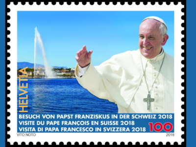 Briefmarke anlässlich Papstbesuch